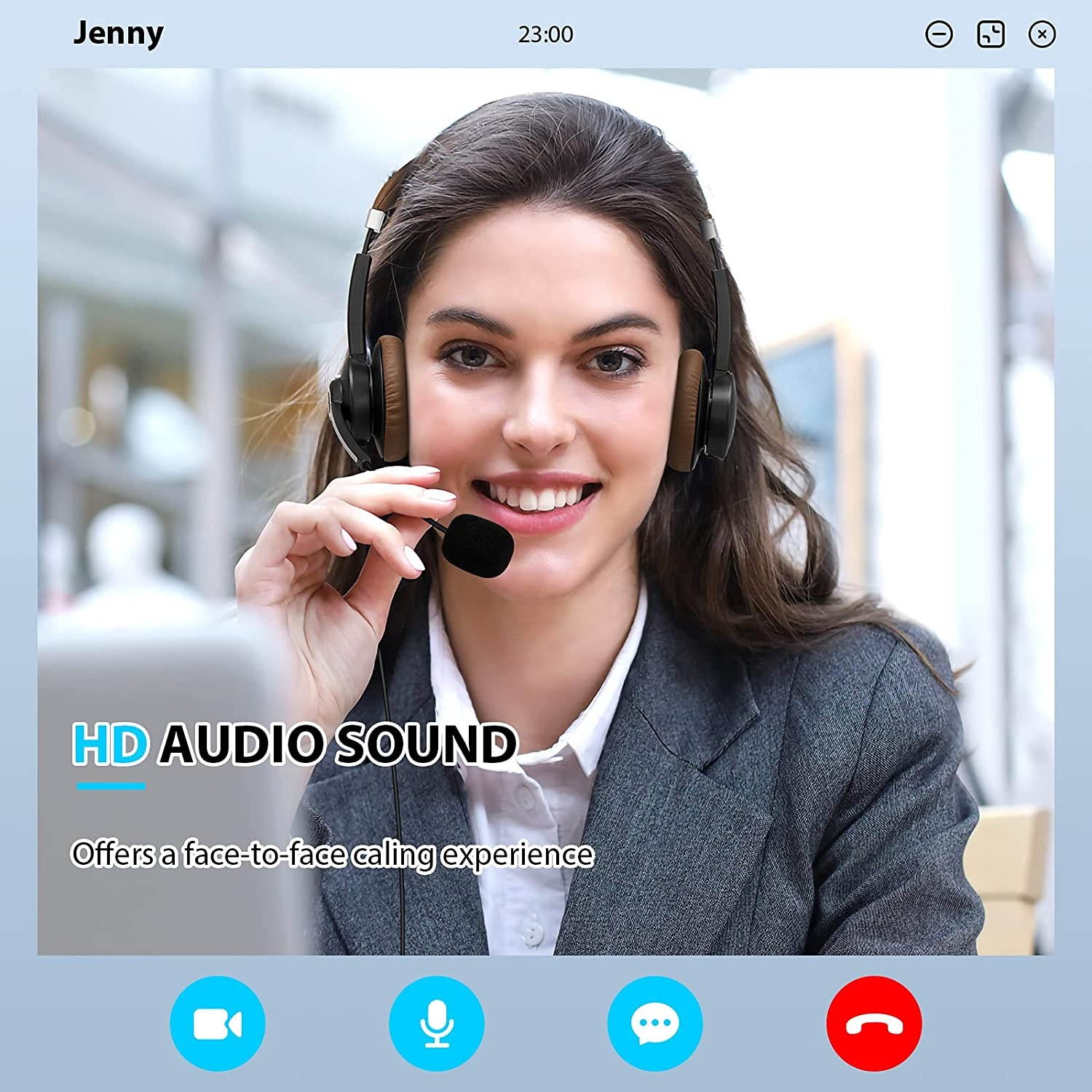 USB Headset with Microphone Noise Cancelling & in-line Call Controls Ultra Comfort 3.5mm Wired Headset for Cell Phone Computer Headset with Mute for PC Laptop Skype Webinar Home Office