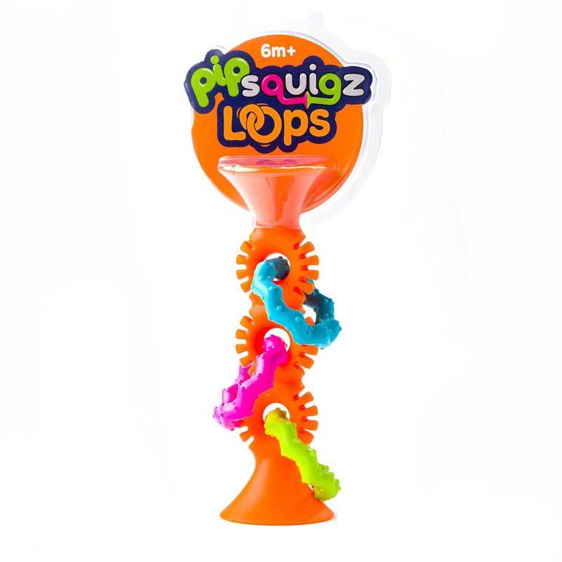 Fat Brain Toys Baby and Toddler Learning Toy PipSquigz Loops - Orange
