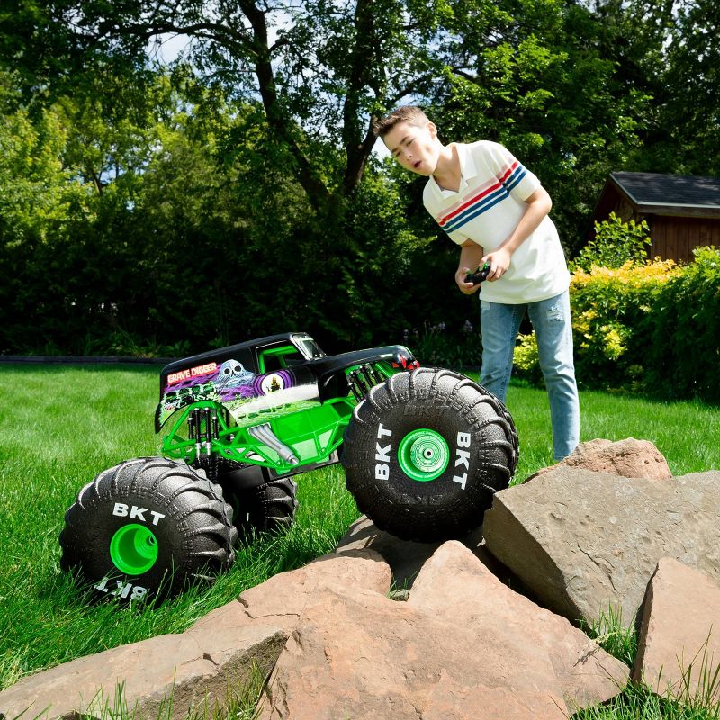 Monster Jam Official Mega Grave Digger All-Terrain Remote Control Monster Truck with Lights - 1:6 Scale