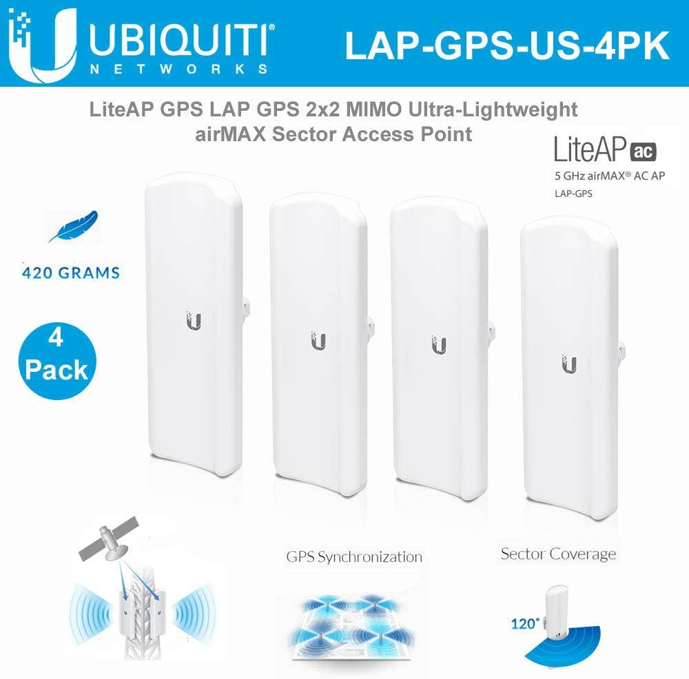 LiteAP GPS Lap?GPS-US 2x2 MIMO Ultra-Lightweight airMAX ac Sector Access Point (4-Pack)