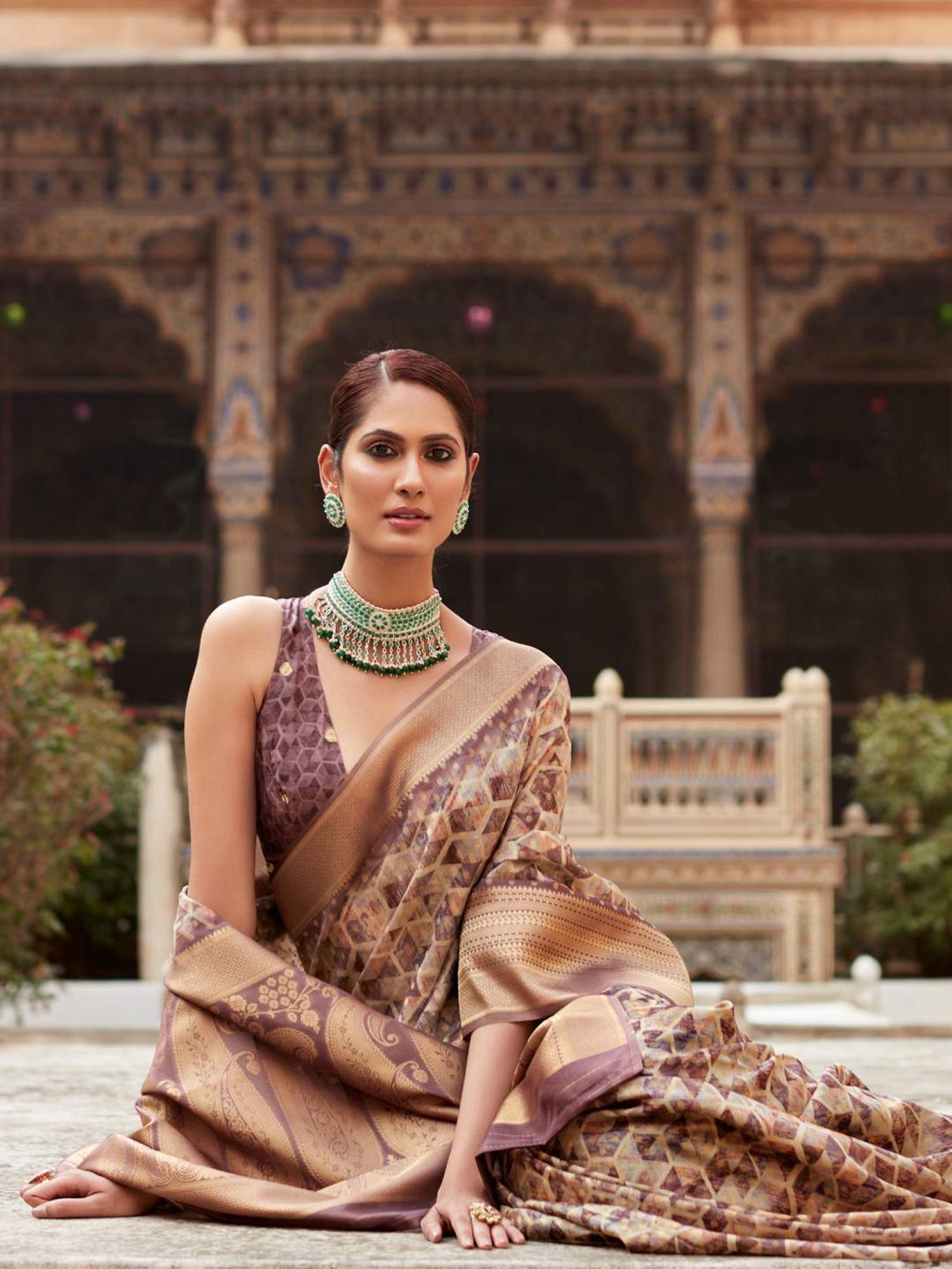 Saree Mall Purple Woven Saree With Unstitched Blouse