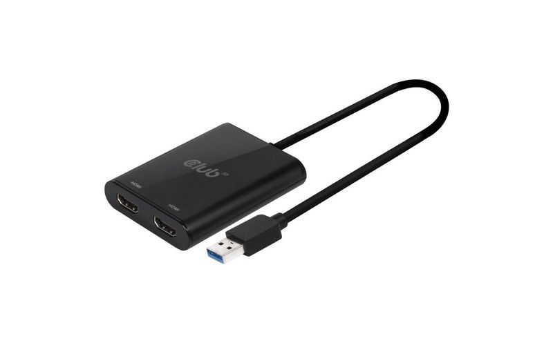 Club 3D USB A to DisplayPort 1.2 Dual Monitor 4K 60Hz - Type A - 2 x DisplayPort, DisplayPort