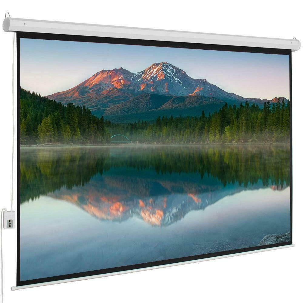 100" 4:3 80" x 60" Viewing Area Motorized Projector Screen with Remote Control