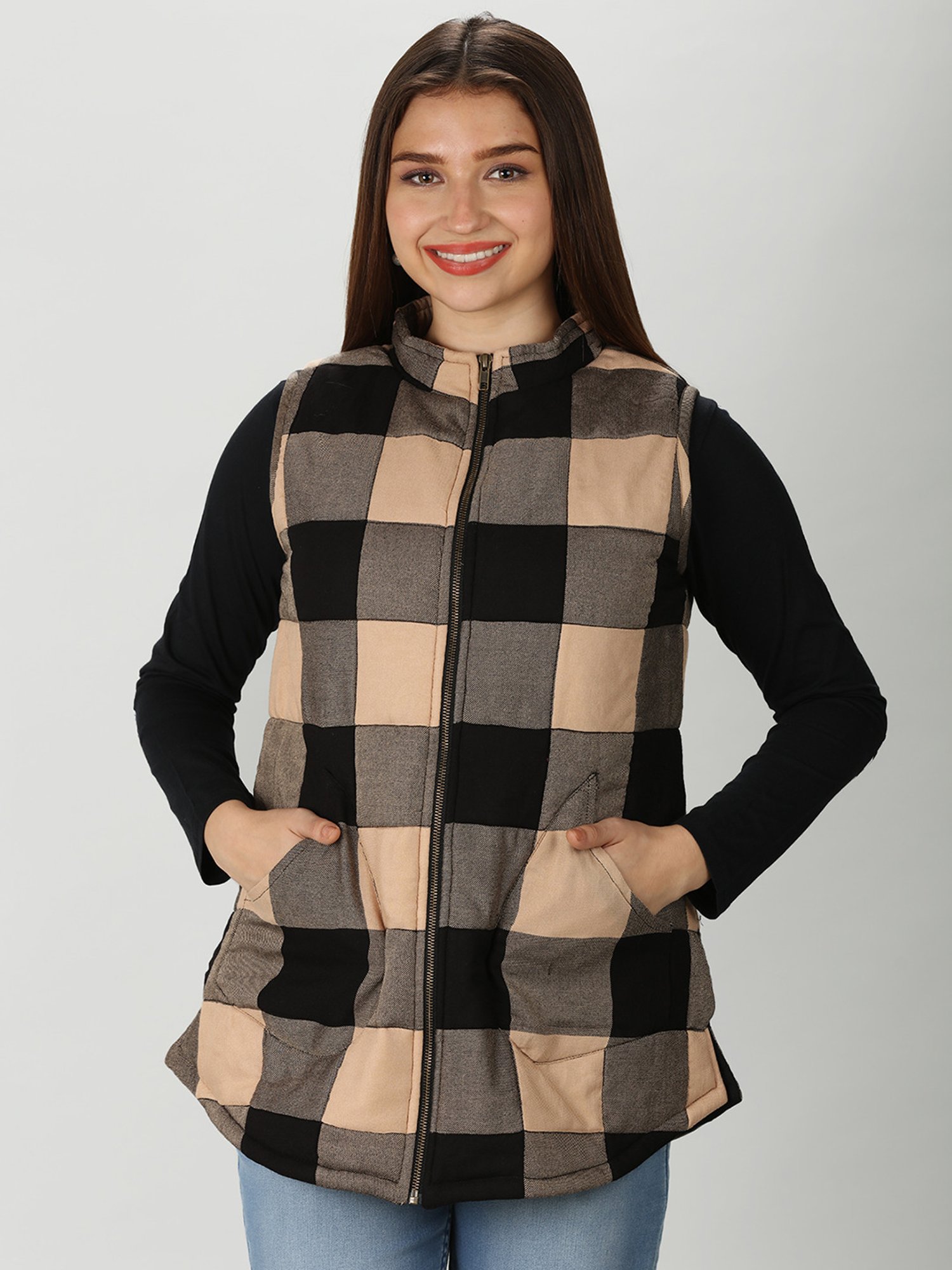 Mustard Multicolor Checks Jacket