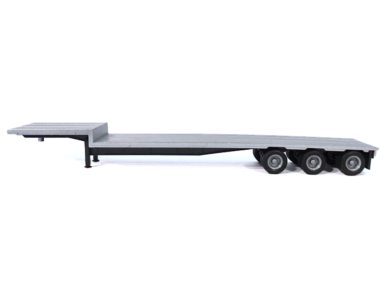 3-Axle Dropdeck Flatbed Trailer Silver Top 1/87 (HO) Plastic Model by Promotex