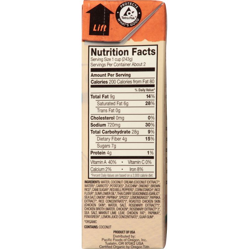 Pacific Foods Made With Organic Coconut Curry Soup - 17oz