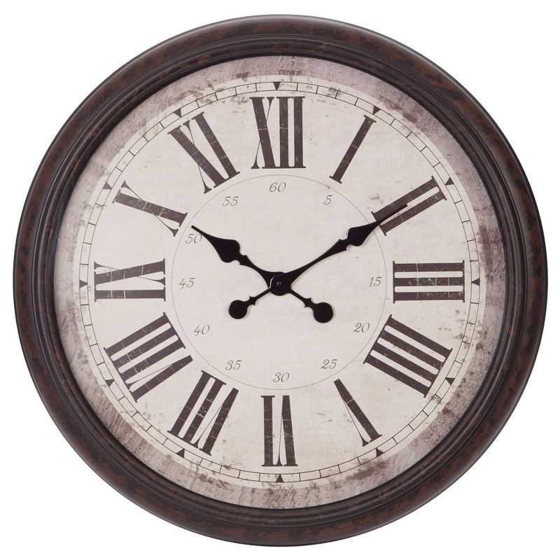 30" Baldaud Roman Numeral Wall Clock Black - Patton Wall Decor