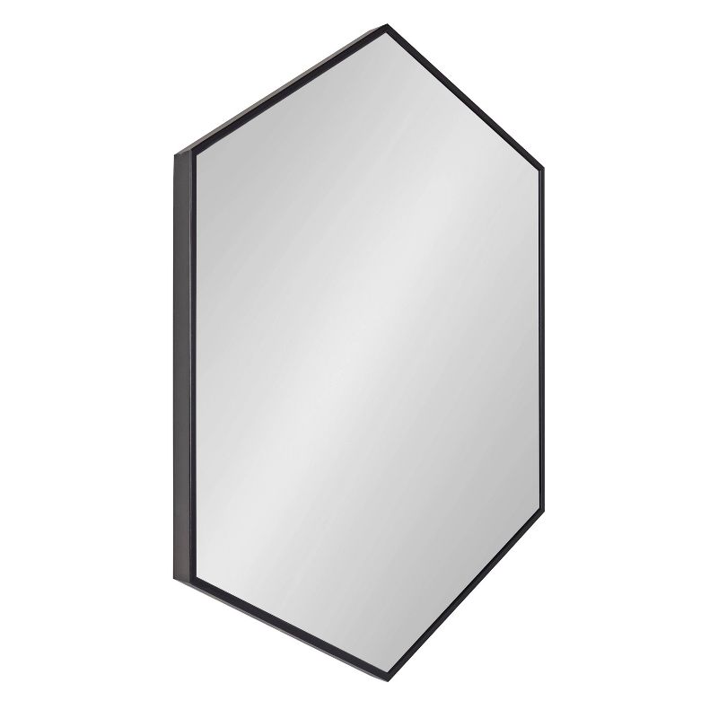 22" x 31" Rhodes Hexagon Wall Mirror Black - Kate & Laurel All Things Decor