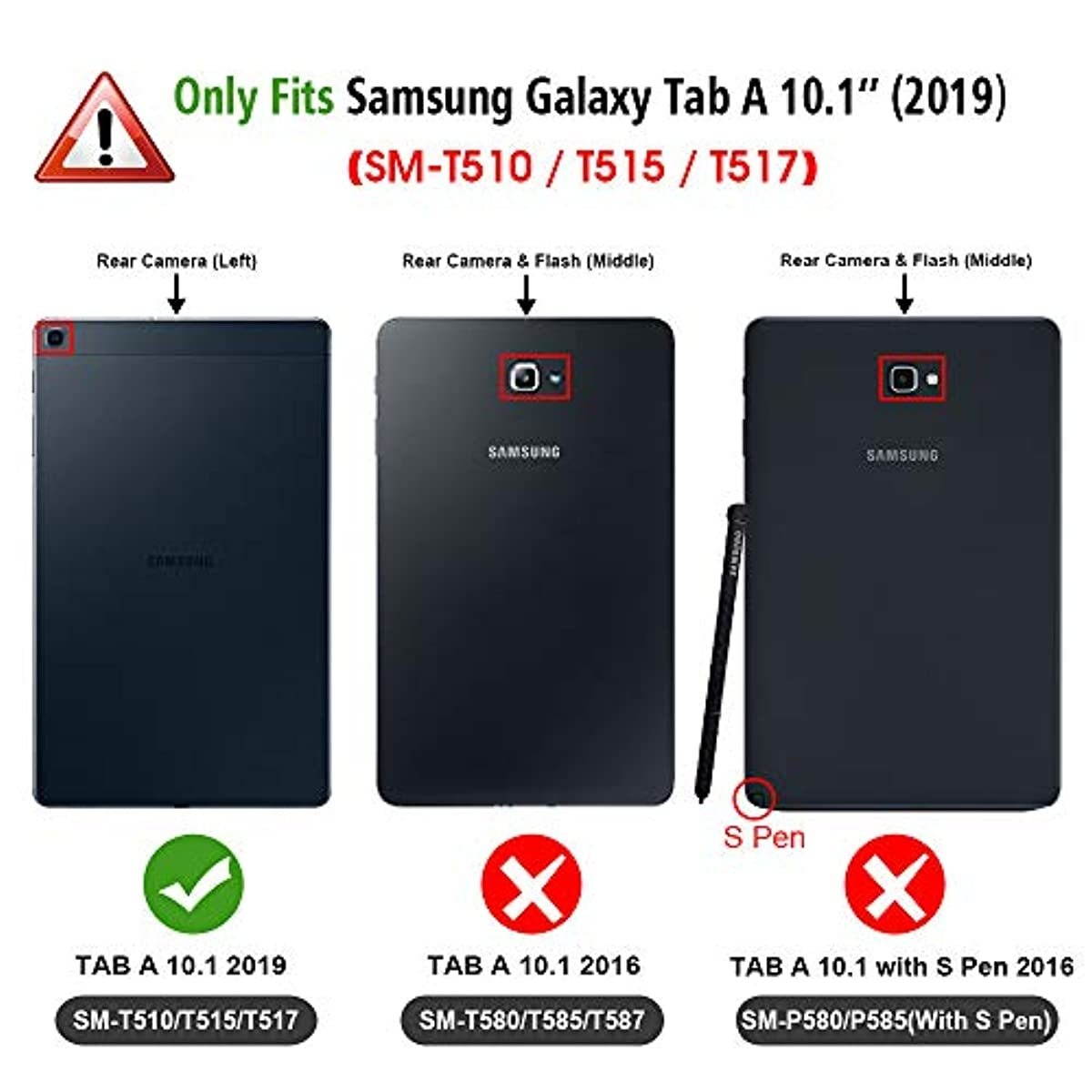 Fintie Folio Keyboard Case for Samsung Galaxy Tab A 10.1 2019 Model SM-T510(Wi-Fi) SM-T515(LTE) SM-T517(Sprint), Premium PU Leather Stand Cover with Removable Wireless Bluetooth Keyboard, Composition