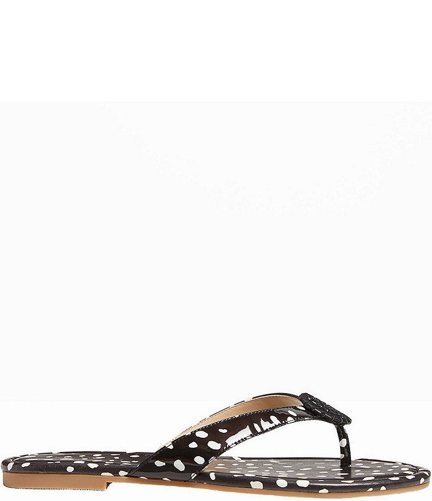 Jack Rogers Rowan Animal Dot Print Leather Thong Sandals