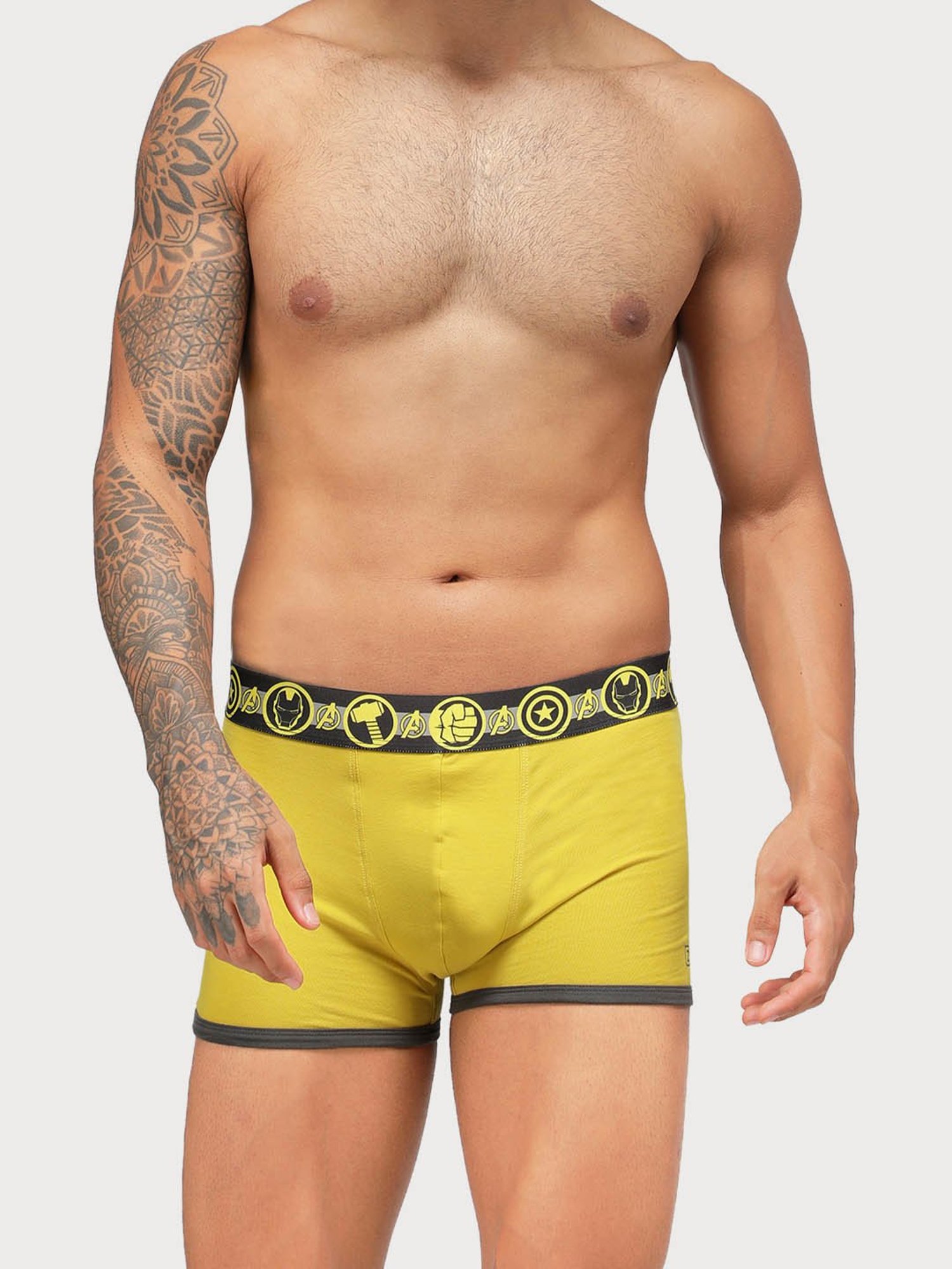 Zoiro Chinese Red & Sulphur Regular Fit Trunks - Pack Of 2