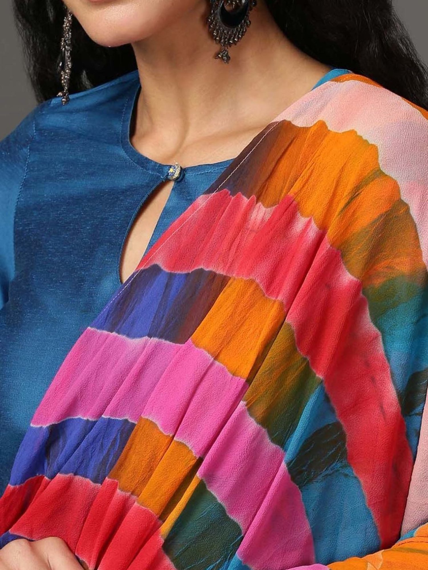 Nuhh Blue Confetti Kurta and Pant Set with Dupatta