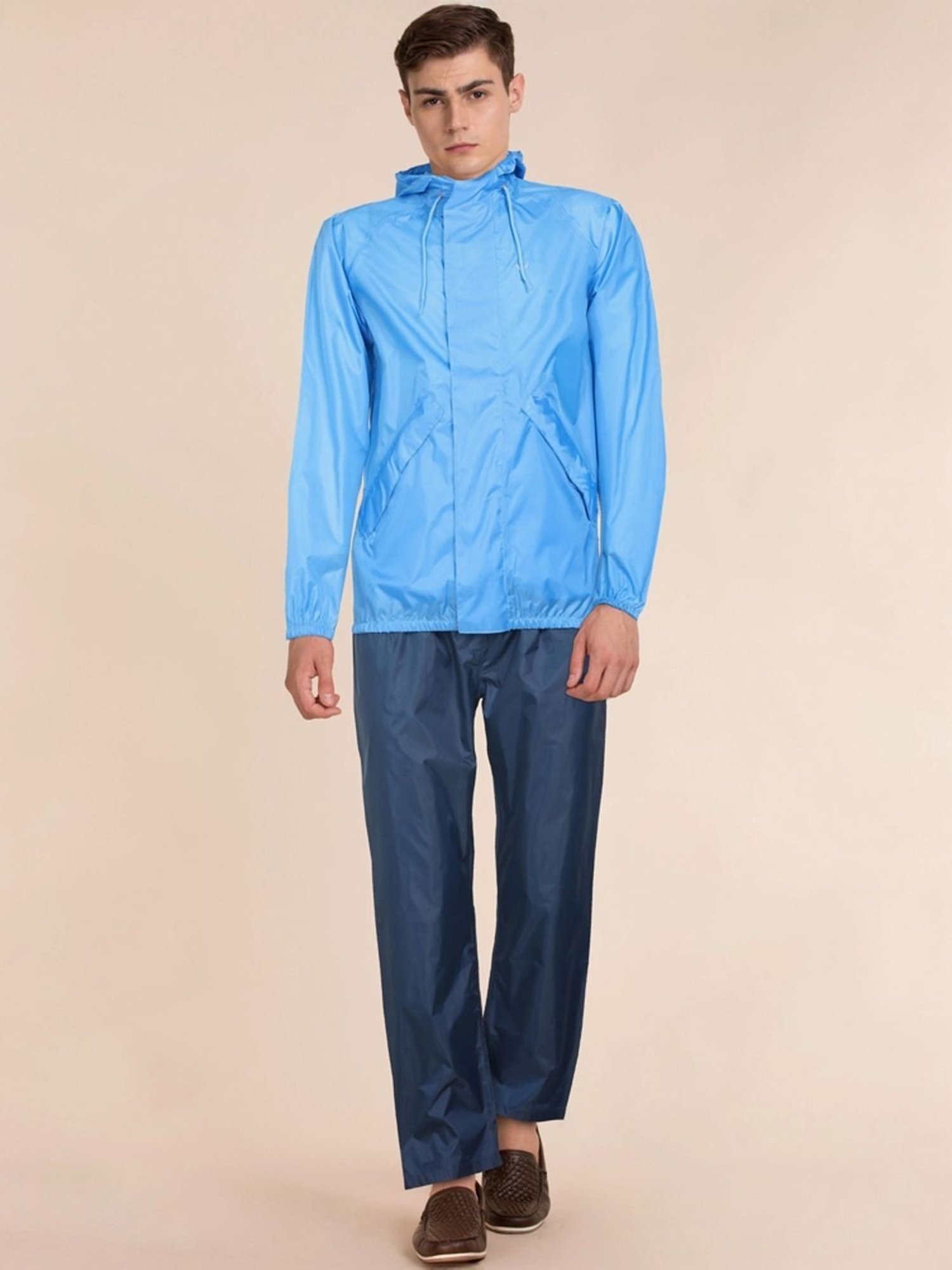 Wildcraft Light Blue & Navy Regular Fit Raincoat Set