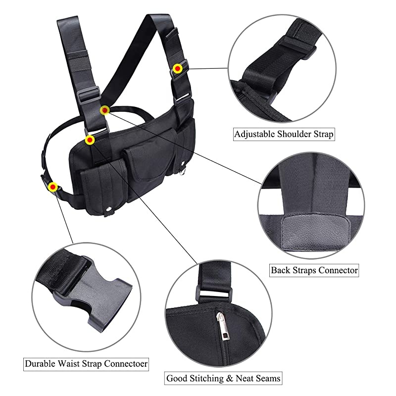 Fashion Chest Front Bag Pouch Multipurpose Sport Backpack Daypack Nylon Tactical Chest Rig for Men Women