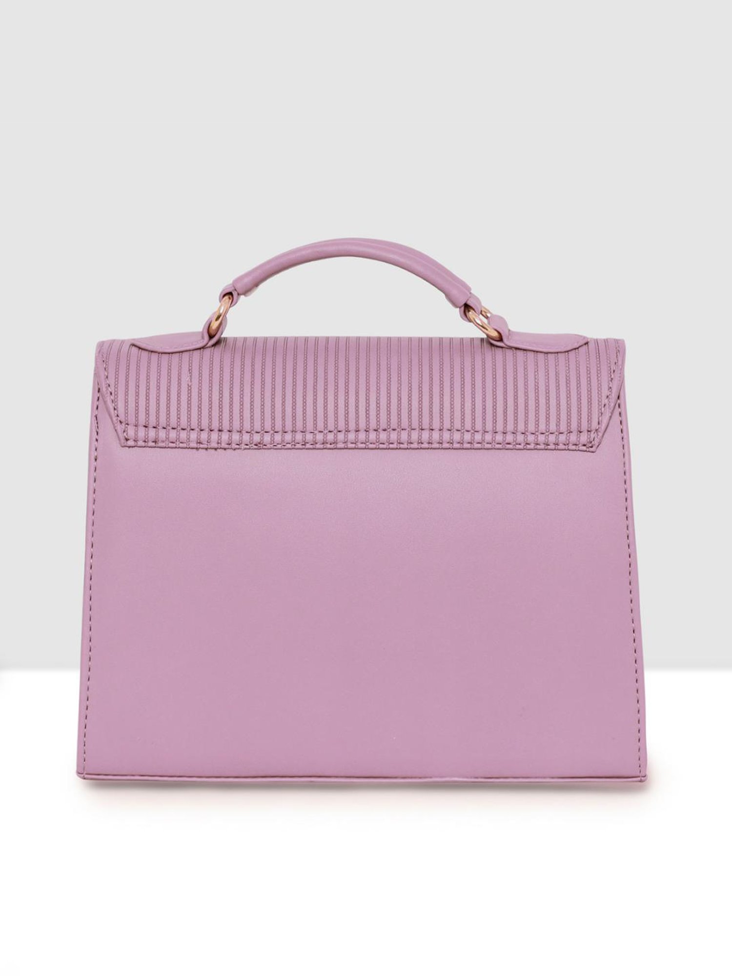 Esbeda Pink Textured Medium Satchel Handbag