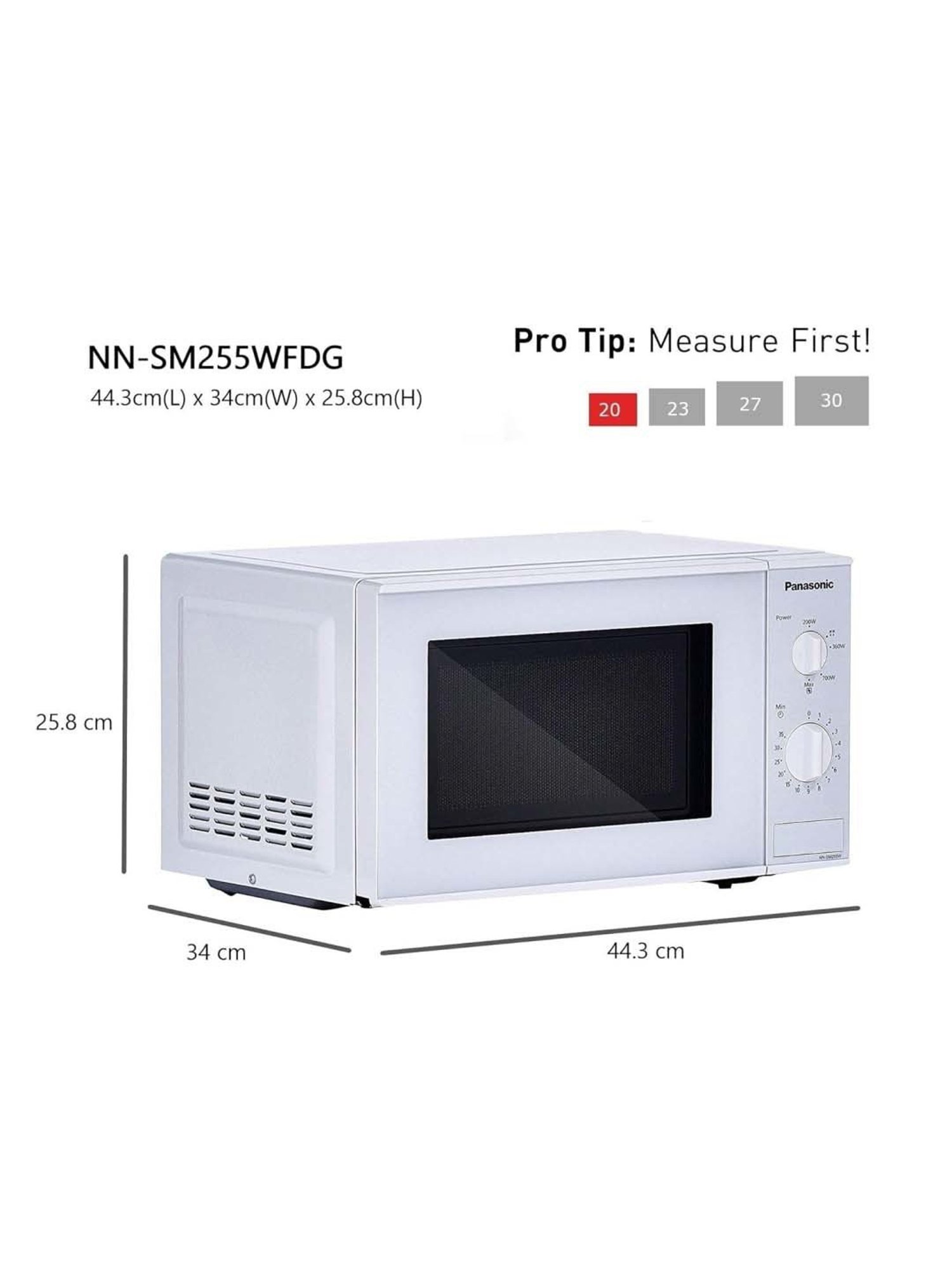 Panasonic NN-SM255WFDG 20 L Solo Microwave Oven