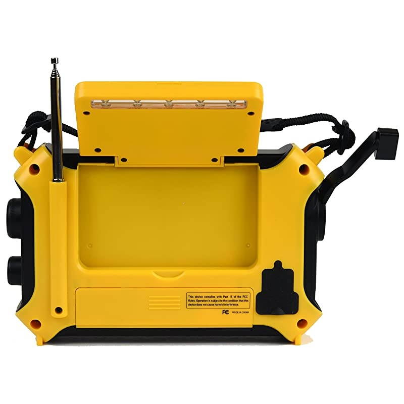 KA700 Bluetooth Emergency Hand Crank Dynamo Solar Powered AM FM Weather Band Radio with Recorder and MP3 Player Rugged Design for Hiking Camping Construction Sites EtcYellow