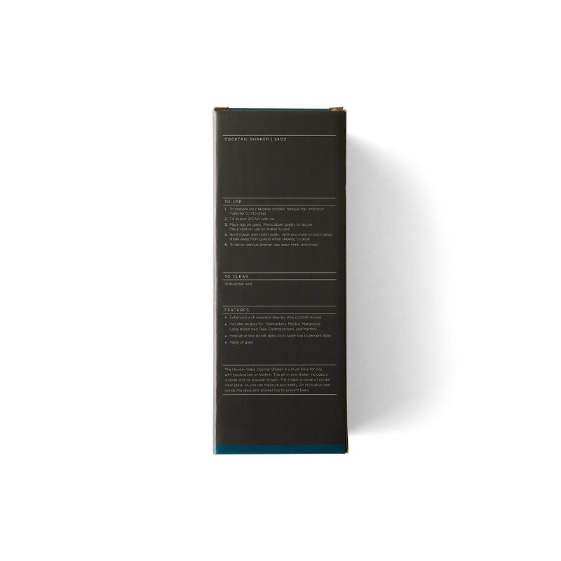 Houdini 24oz Recipe Cocktail Shaker Glass