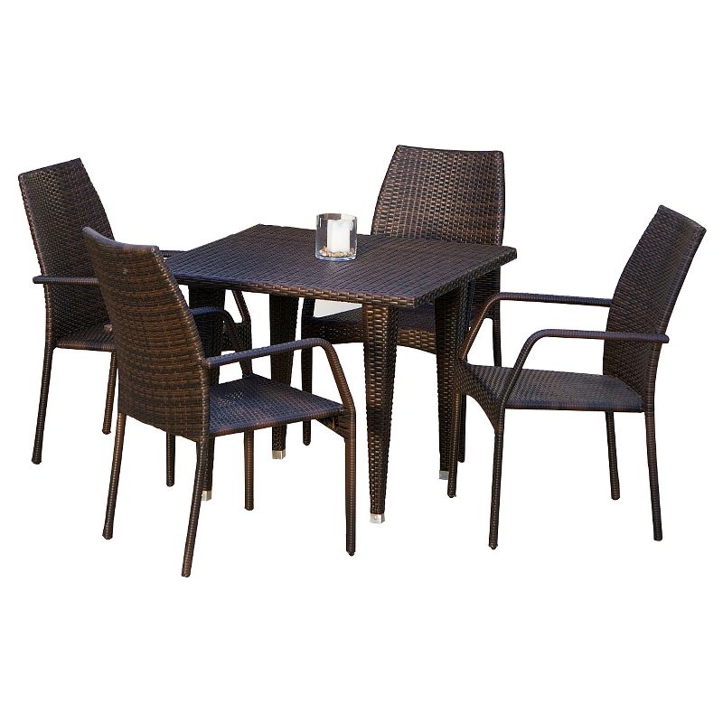 Canoga 5pc Wicker Patio Dining Set - Brown - Christopher Knight Home