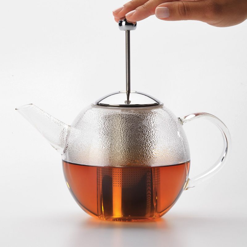Bonjour Round Glass Teapot with Flavor Lock Infuser (34 oz)