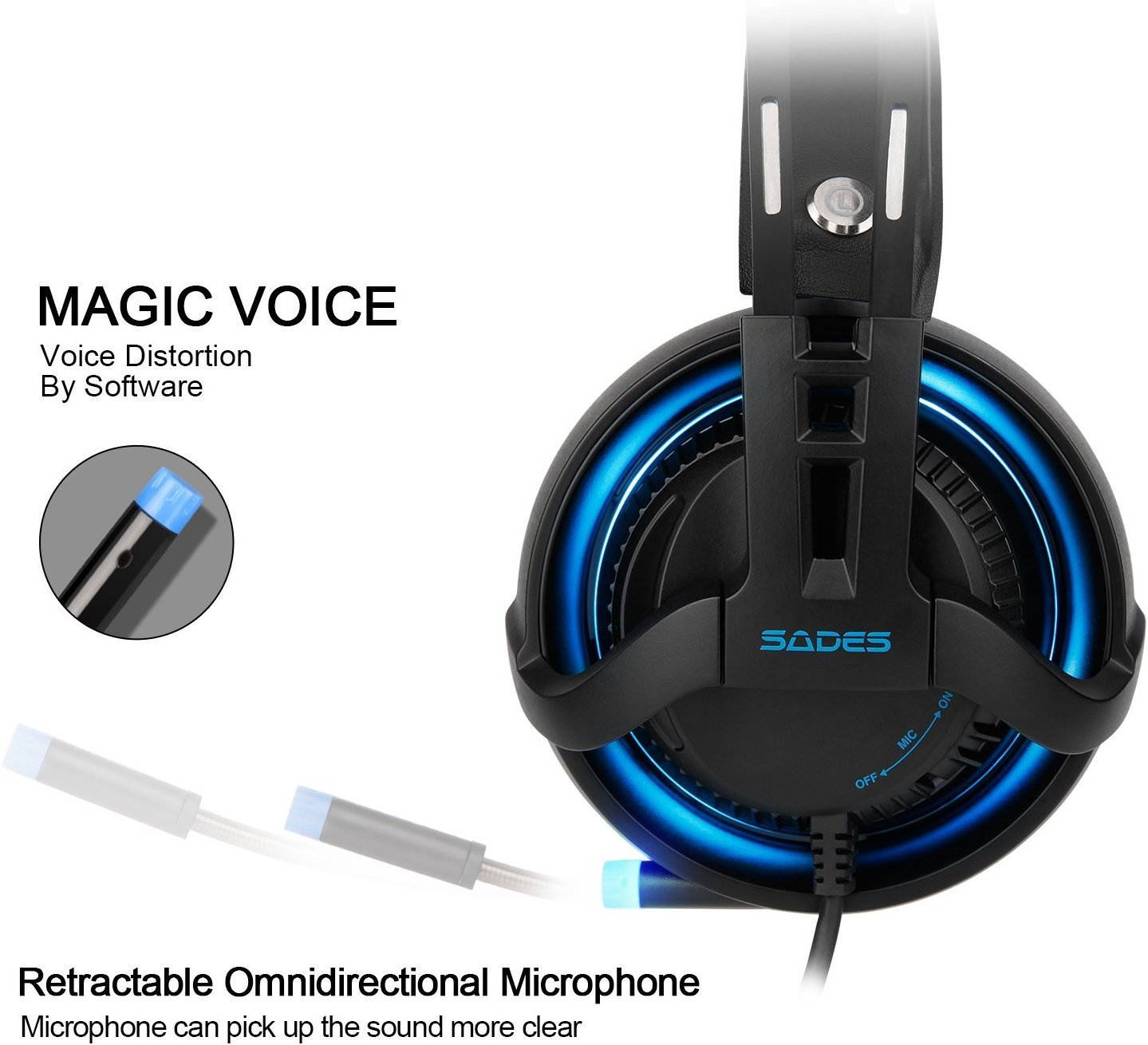 Sades R2 Gaming Headset Virtual New 7.1 Channel Surround Sound Stereo Headphones Colorful Breathing LED lights With Mic USB Plug PC Mac Headsets