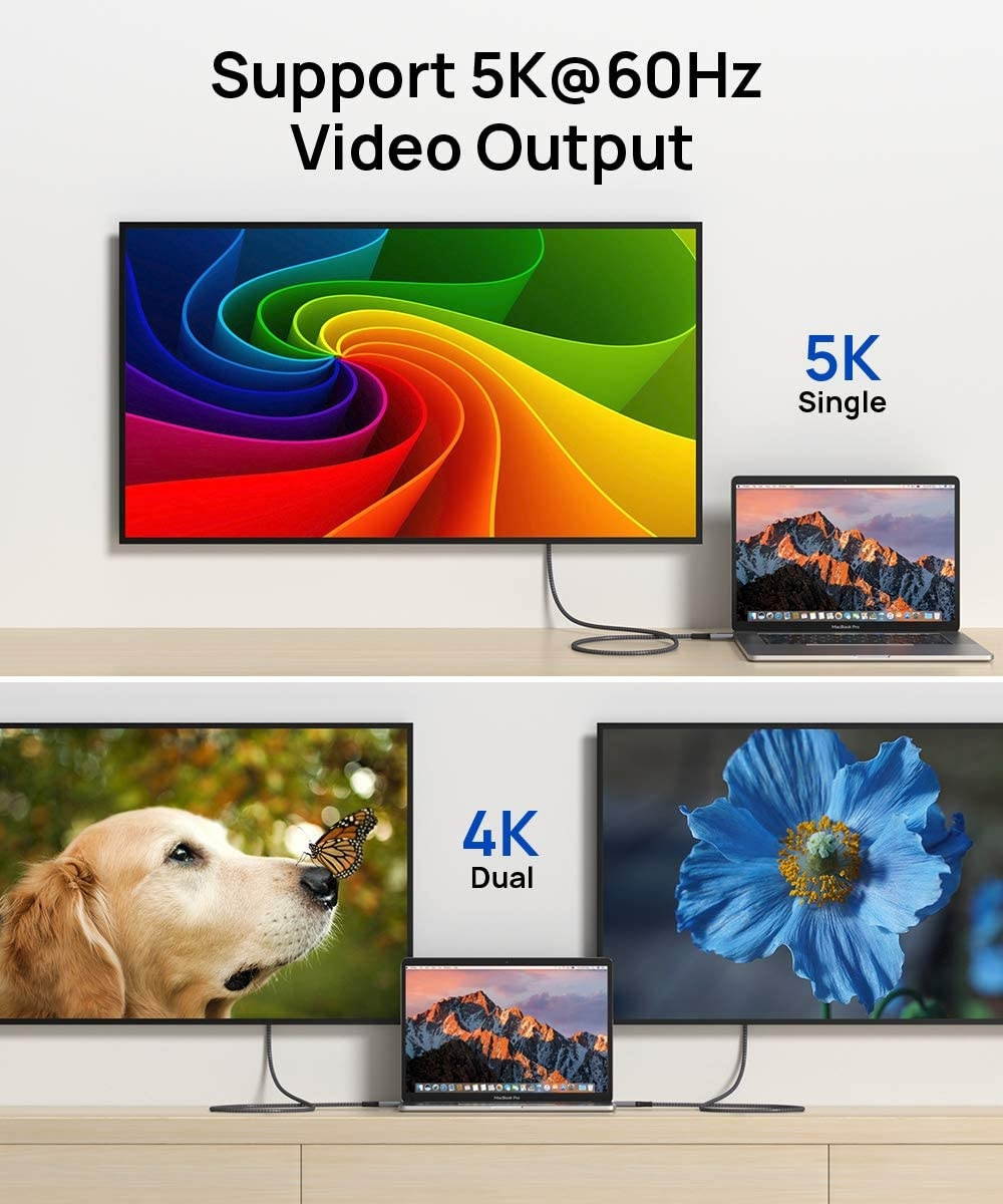 FVH Thunderbolt 2 Port Male to Male Video Data Cable for MacBook & SSD & Displays TB-004-WH