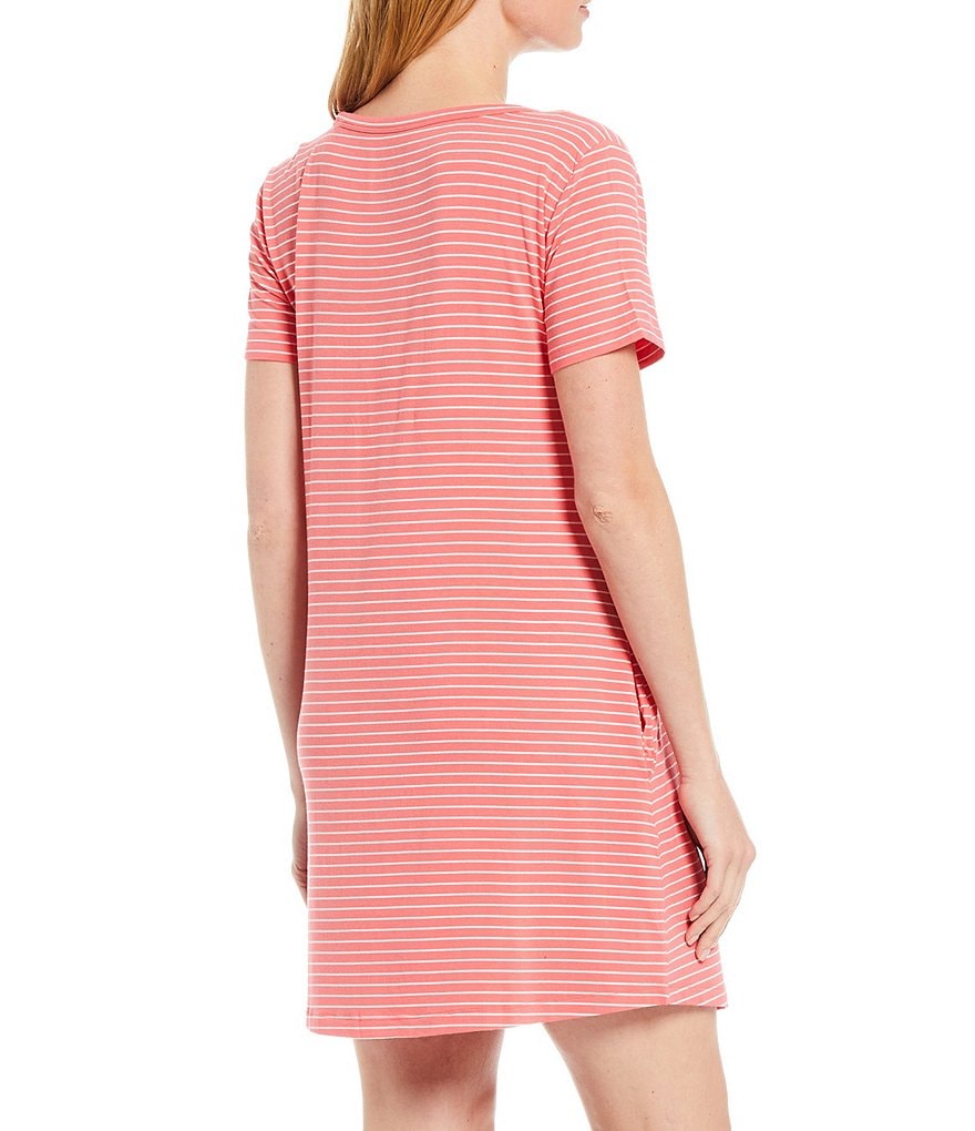 Half Moon By Modern Movement Yarn-Dye Striped Jersey Knit Lounge Dress