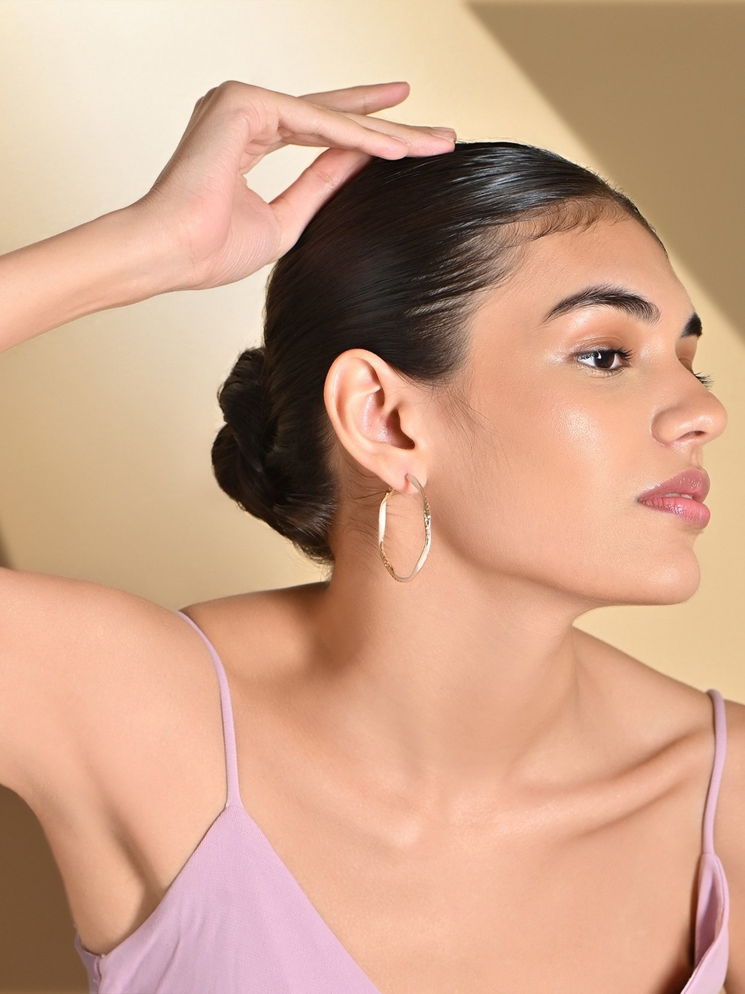 ToniQ Gold Korean Circular Hoop Earrings for Women