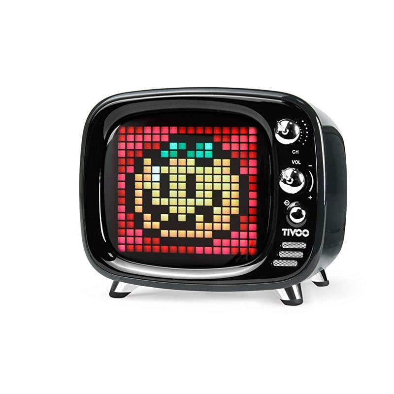 Tivoo Retro Bluetooth Speaker Pixel Art DIY Box RGB Programmable 16X16 LED Support Android amp iOS TFSD Card amp Aux 39X3X32 InchesBlack