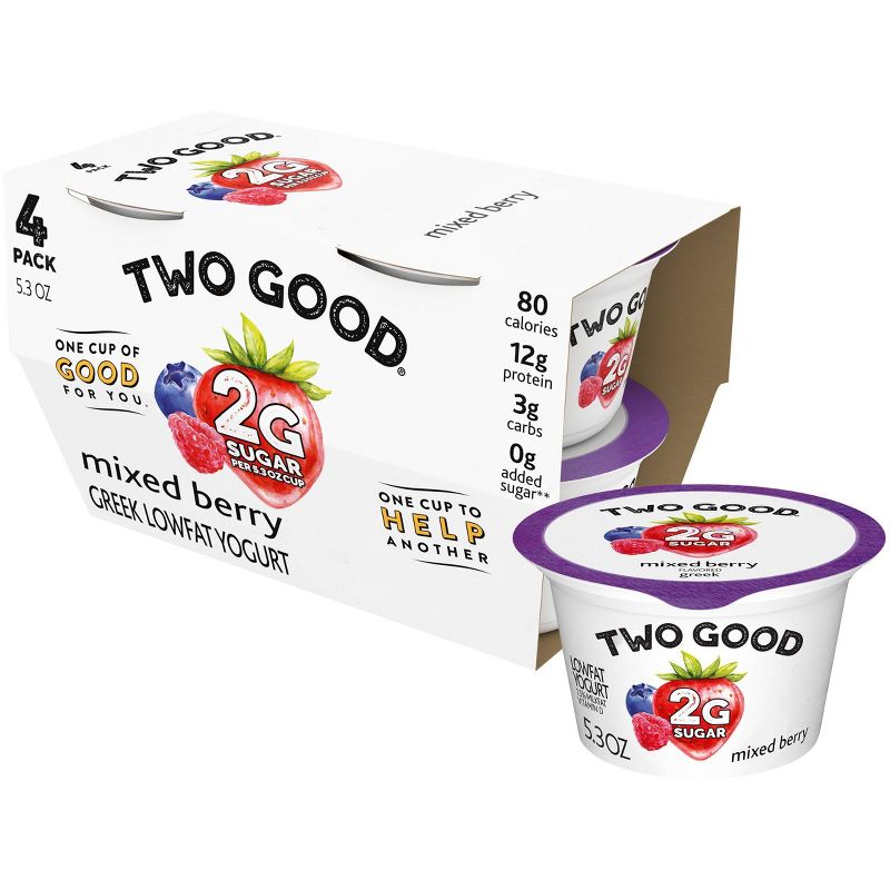 Two Good Mixed Berry Greek Yogurt - 4pk/5.3oz Cups