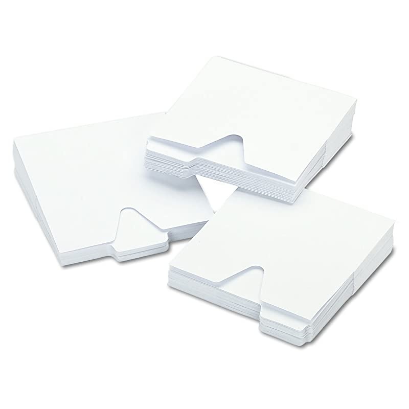 CD Storage File Folders, 100 Folders per Box, White (VZ01096)