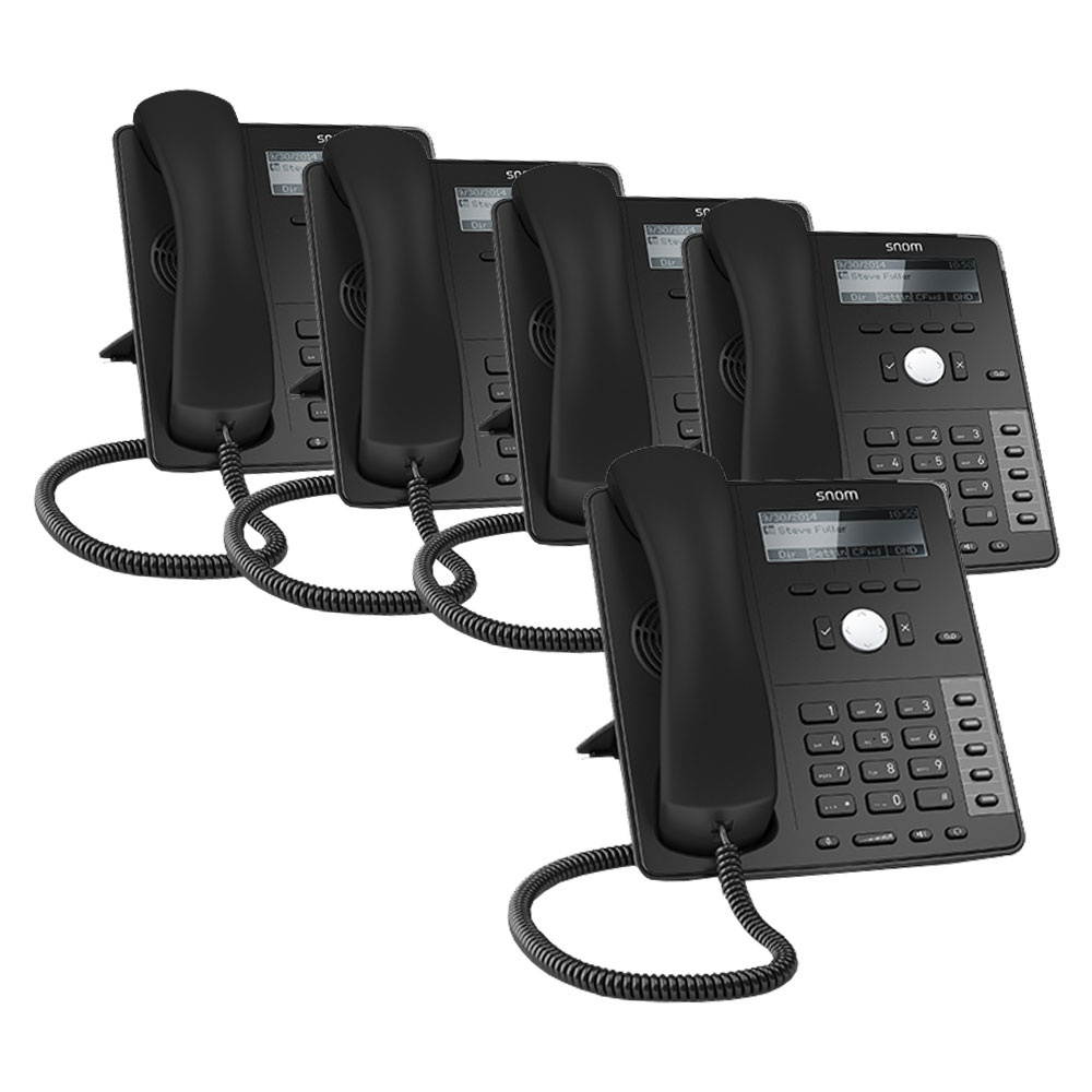 Snom D715 Desktop Phone w/ Dual-Port Gigabit Ethernet Switch (5 Pack)