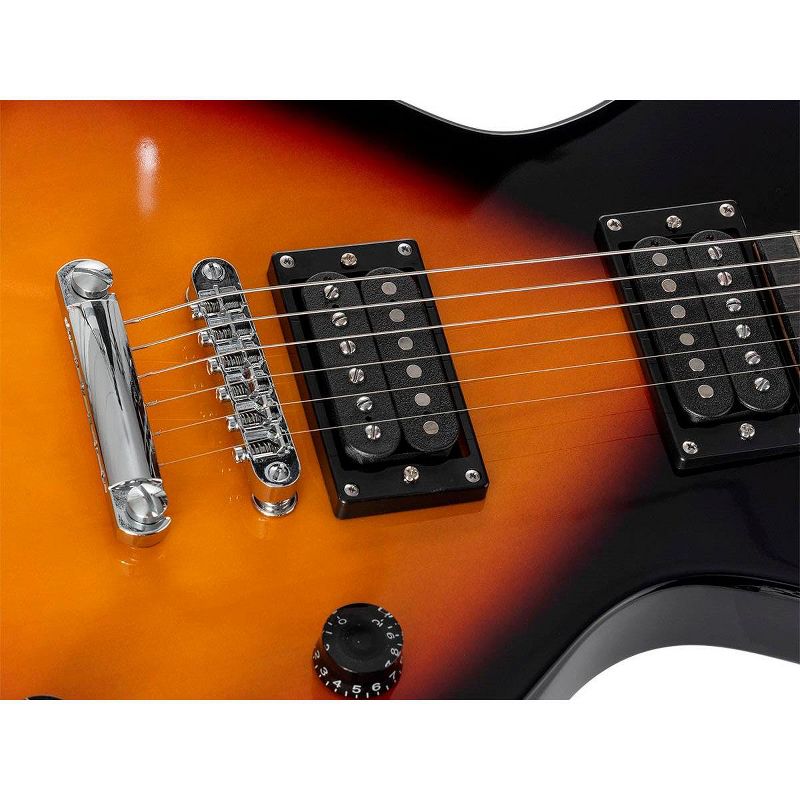 Monoprice 66 Classic V2 Sunburst Electric Guitar with Gig Bag, Right, 6 Strings, Poplar Body, HH Pickups - Indio Series