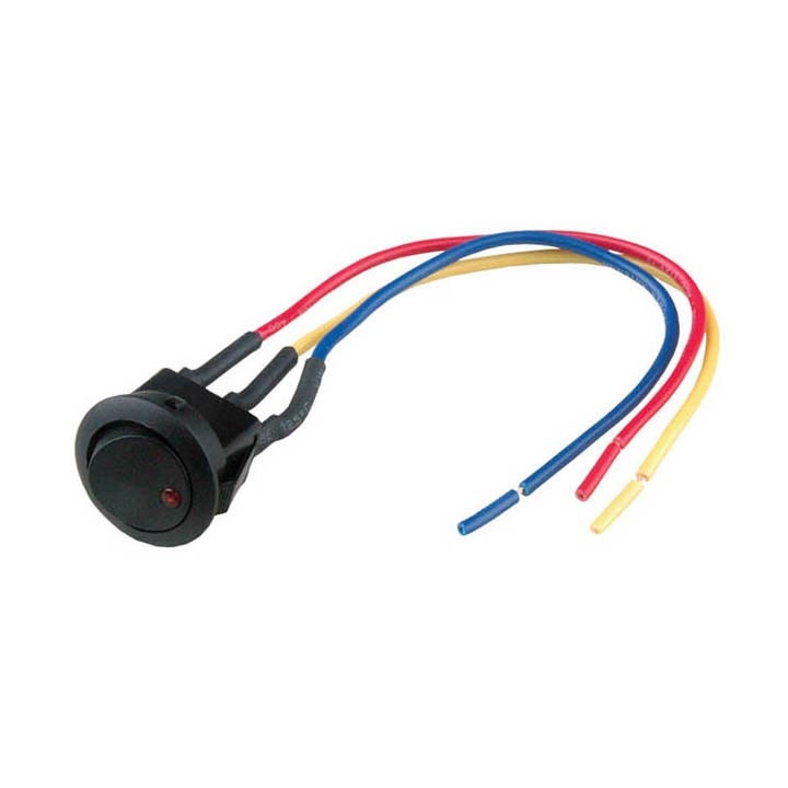 NIPPON IS-EC-RS1216RED Nippon mini rocker switch with 6 lead wire red color LED