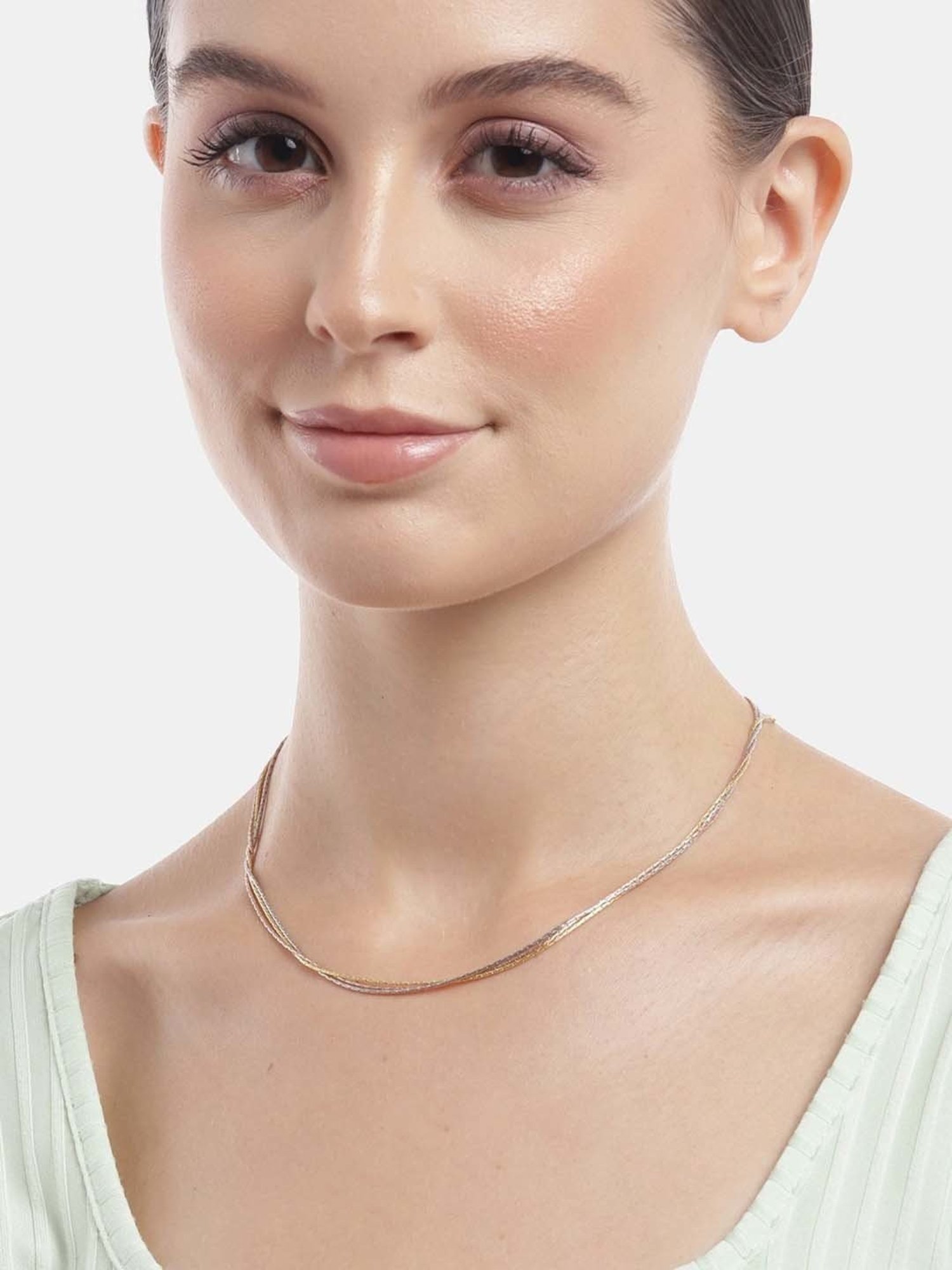 Zavya 925 Silver Versatile Triad Adjustable Triple Tone Chain for Women