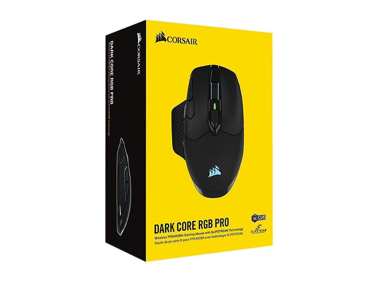 Corsair Dark Core RGB Pro, Wireless FPS/MOBA Gaming Mouse with SLIPSTREAM Technology, Black, Backlit RGB LED, 18000 DPI, Optical,CH-9315411-NA
