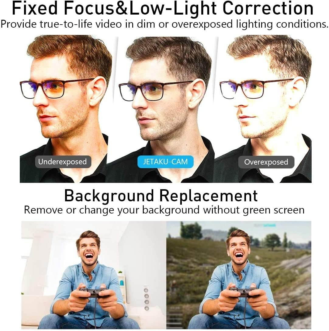 Webcam HD 1080p-Streaming Webcam with Privacy Cover for Desktop Computer PC,100&deg; Wide-Angle View with Stereo Microphone, USB Webcam Plug and Play,Low-Light Correction