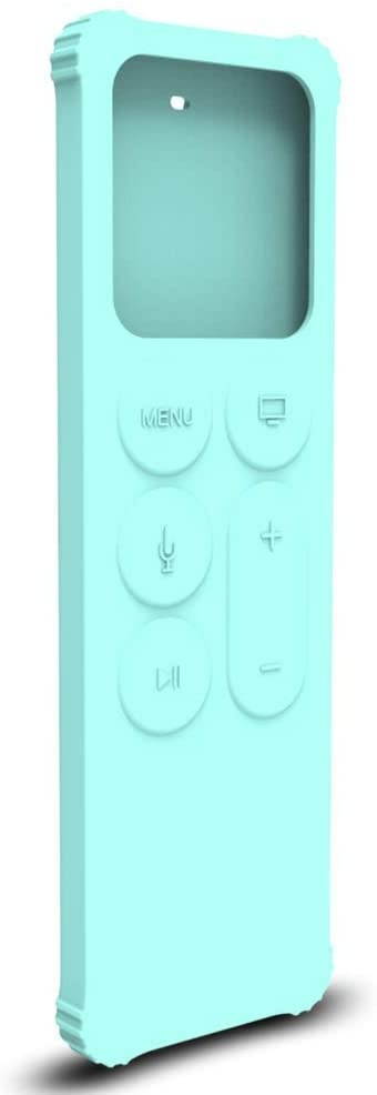 AWINNER Protective Case Compatible for Apple TV 4K 5th / 4th Gen Remote/HD Siri Remote (1st Generation) - Lightweight [Anti Slip] Shock Proof Silicone Cover for Apple TV Siri Remote Controller (Cyan)