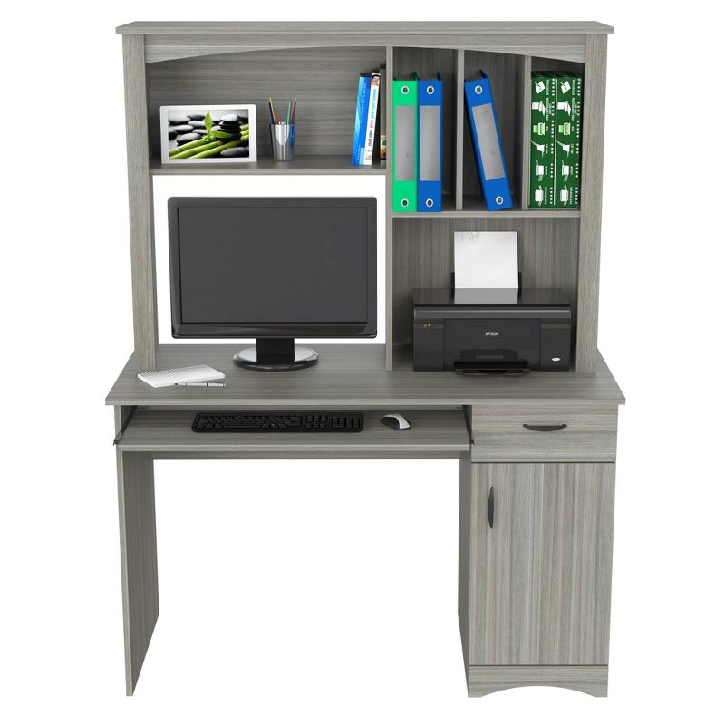 Workstation with Hutch Gray - Inval