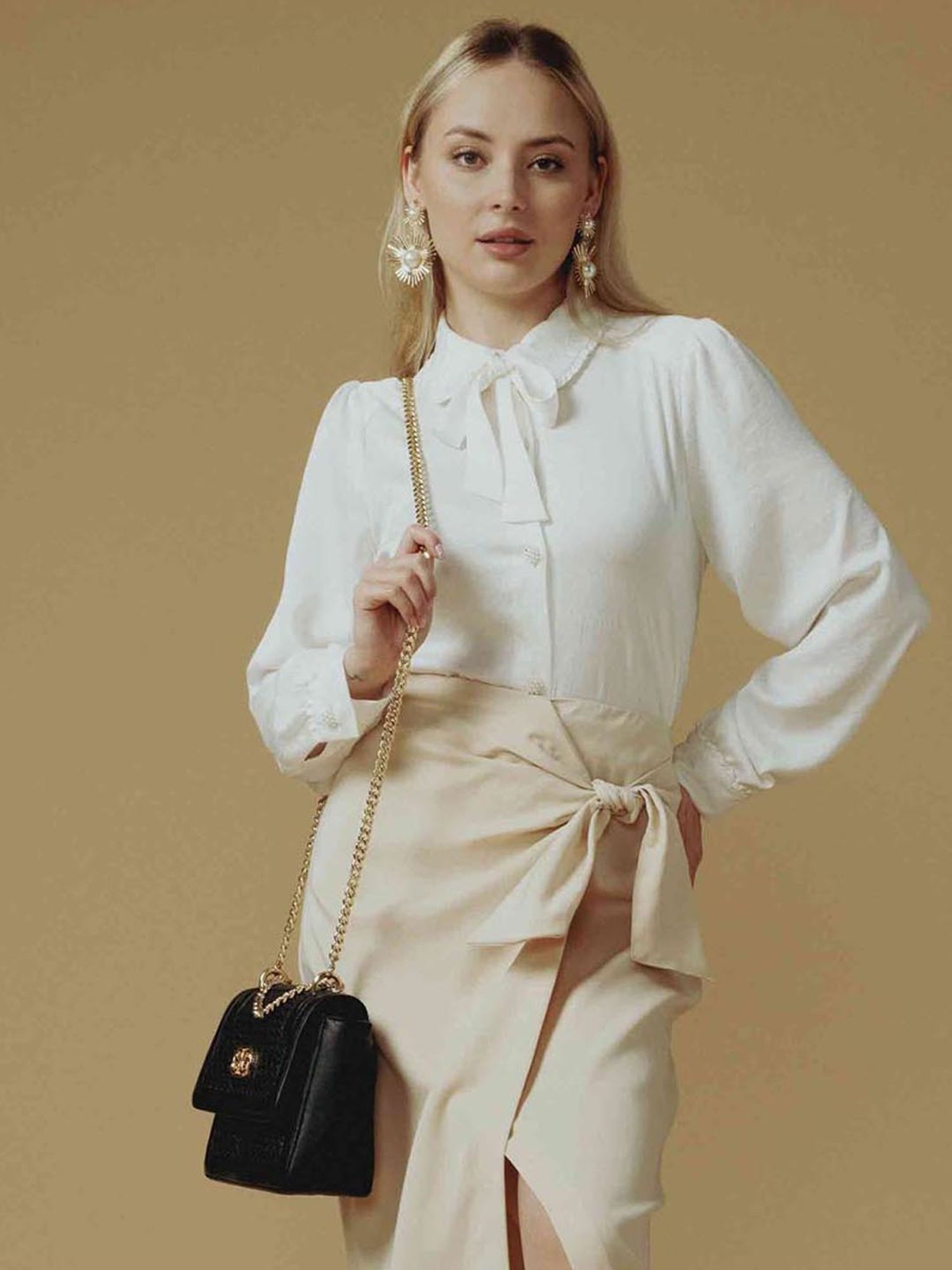 Saint G Black Textured Medium Sling Handbag