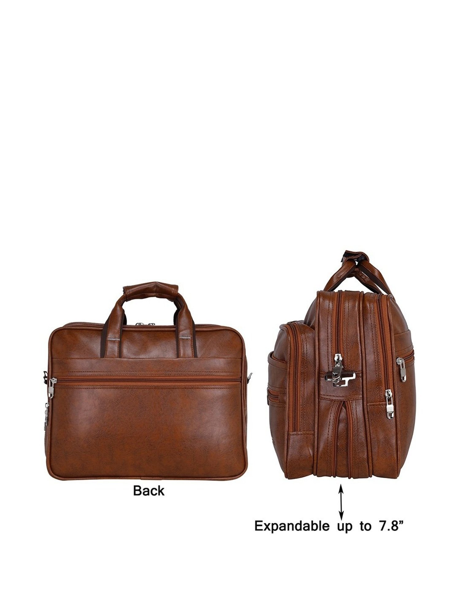 Leather World Tan Synthetic Medium Laptop Messenger Bag