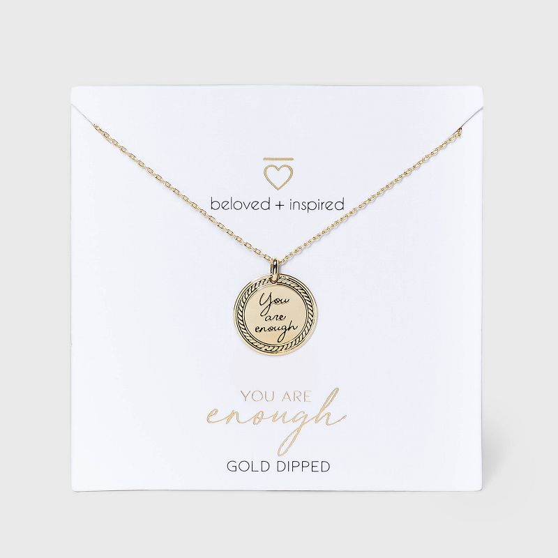 Beloved + Inspired Gold 'You Are Enough' Disc Necklace - Gold