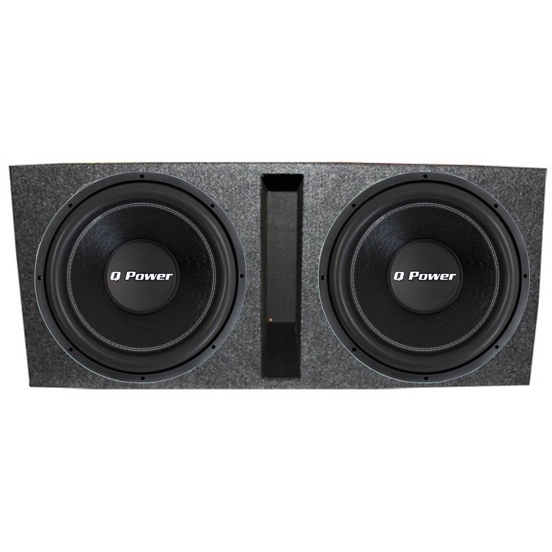 2) Q-POWER QPF15 15" 2200W Deluxe DVC Subwoofers + Vented Ported Box Enclosure