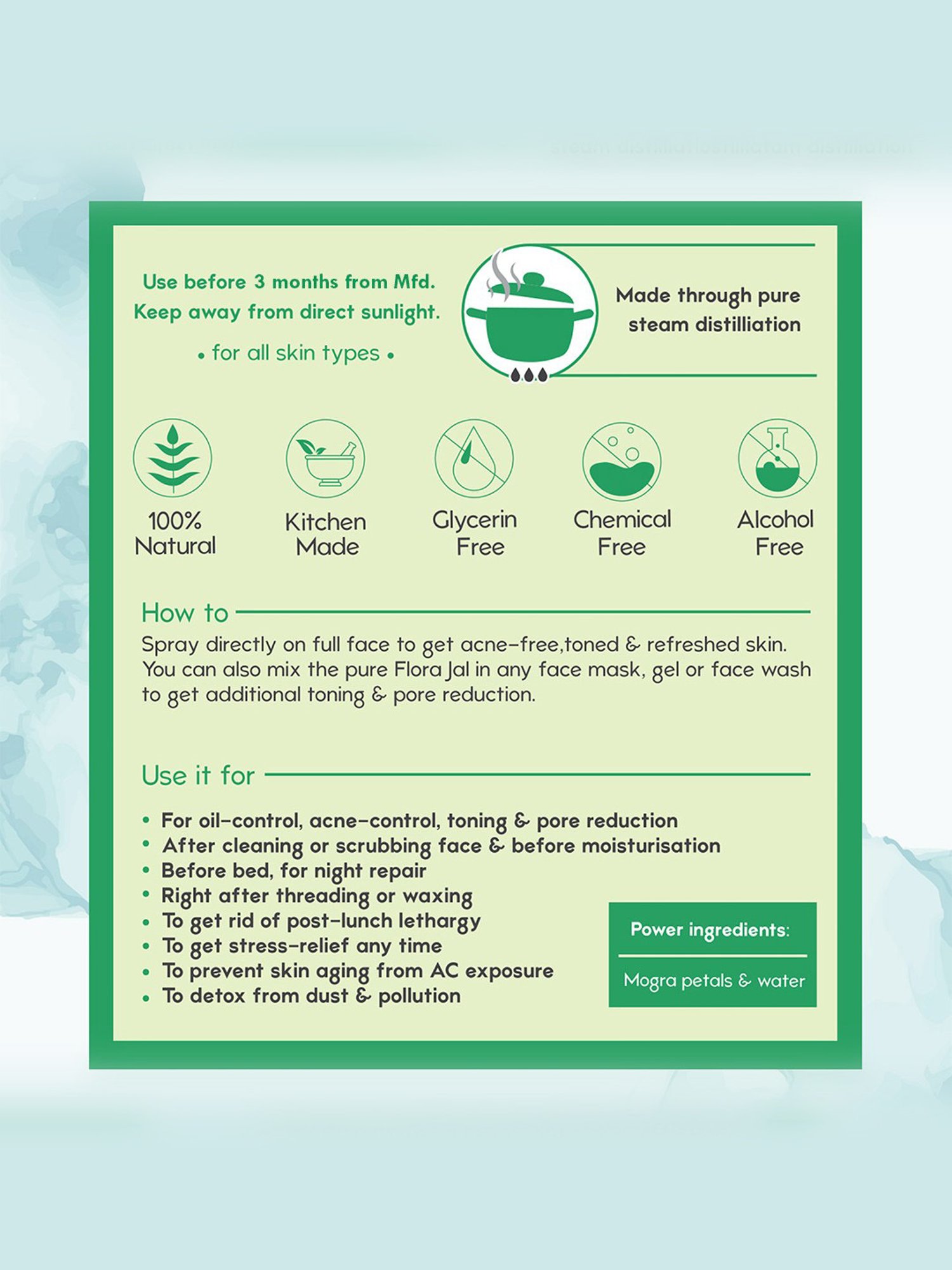 Nat Habit Mogra Fresh Distilled Floral Jal - Pack of 3