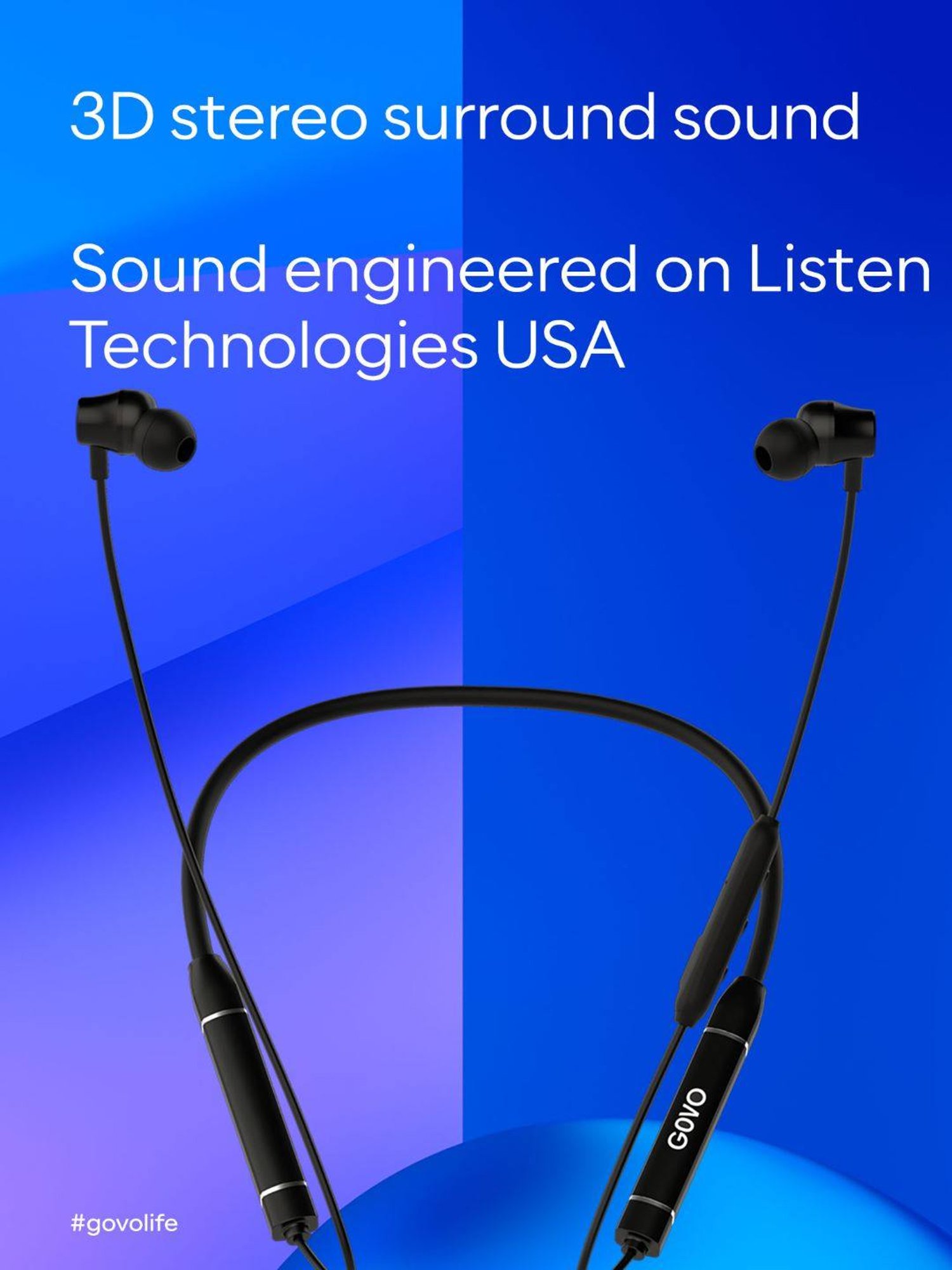 GOVO GOKIXX 620 in-Ear Wireless Neckband Earphone with HD Mic (Black)