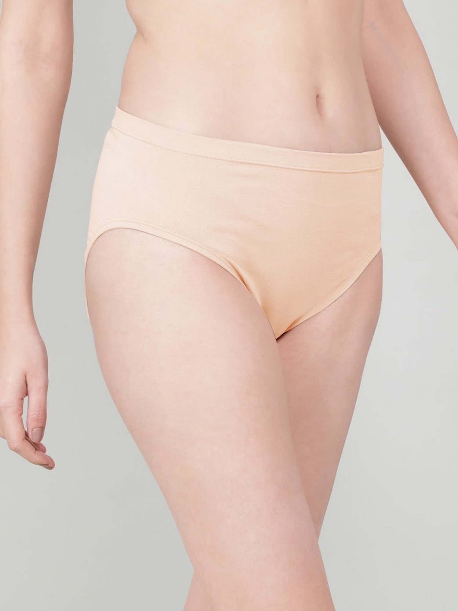 Jockey Skin Beige Plain Hipster Panty