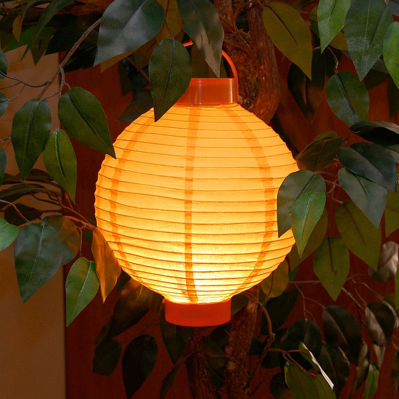 3ct Orange Battery Operated Paper Lantern