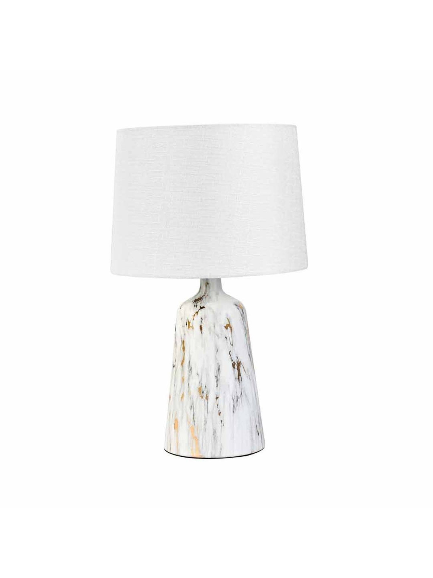 @home Nilkamal White Metal Marbela Trapeze Table Lamp