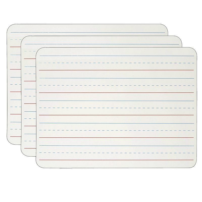 3pk Magnetic Dry Erase Boards 2-Sided Plain/Lined - Charles Leonard