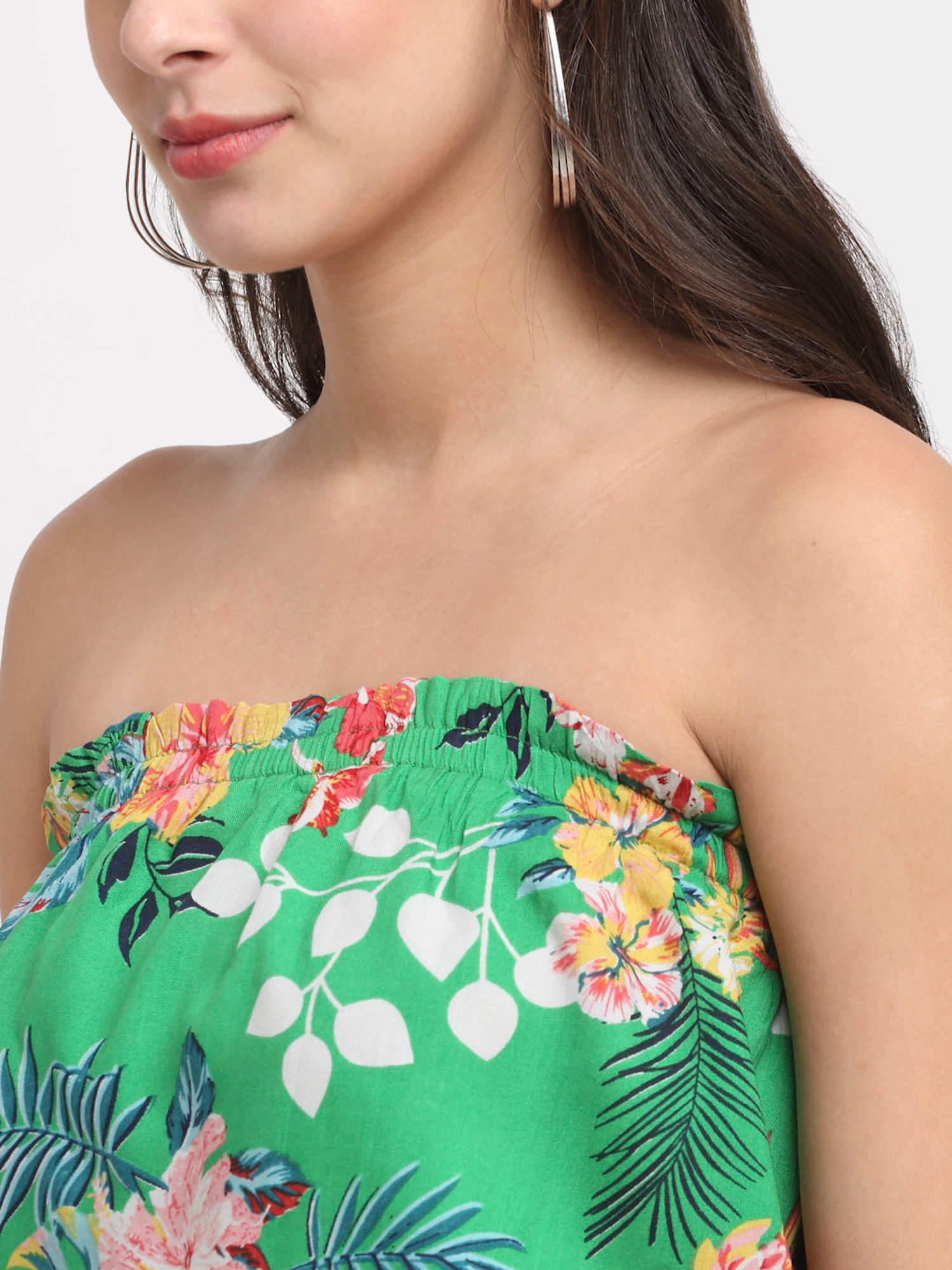 NEUDIS Green Printed Tube Jumpsuit